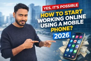 start working online using a mobile phone