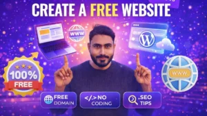 Beginner create a free website step by step using a laptop and website builder dashboard