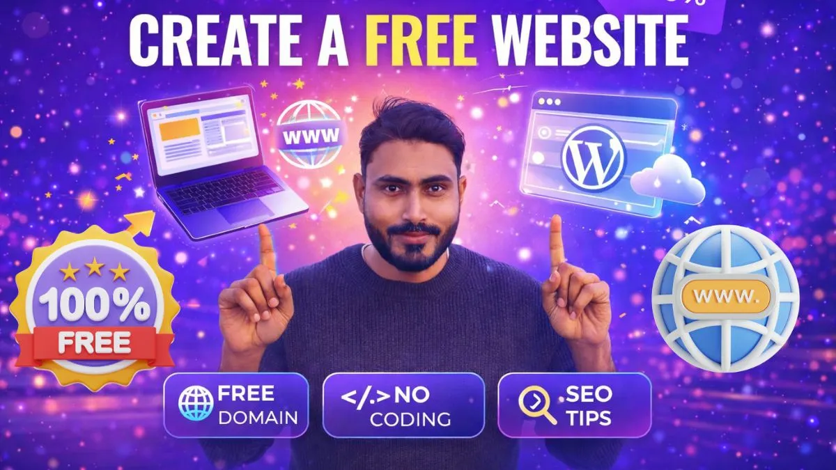 Beginner create a free website step by step using a laptop and website builder dashboard